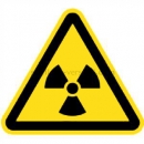 Warnschilder: Warnung vor radioaktiven Stoffen oder ionisierenden Strahlen nach ISO 7010 (W 003)