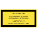 Warnschilder: Laser Klasse 1M - Nicht direkt mit optischen Instrumenten betrachten