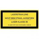 Warnschilder: Laser Klasse 3B - Laserstrahlung - Nicht dem Strahl aussetzen  